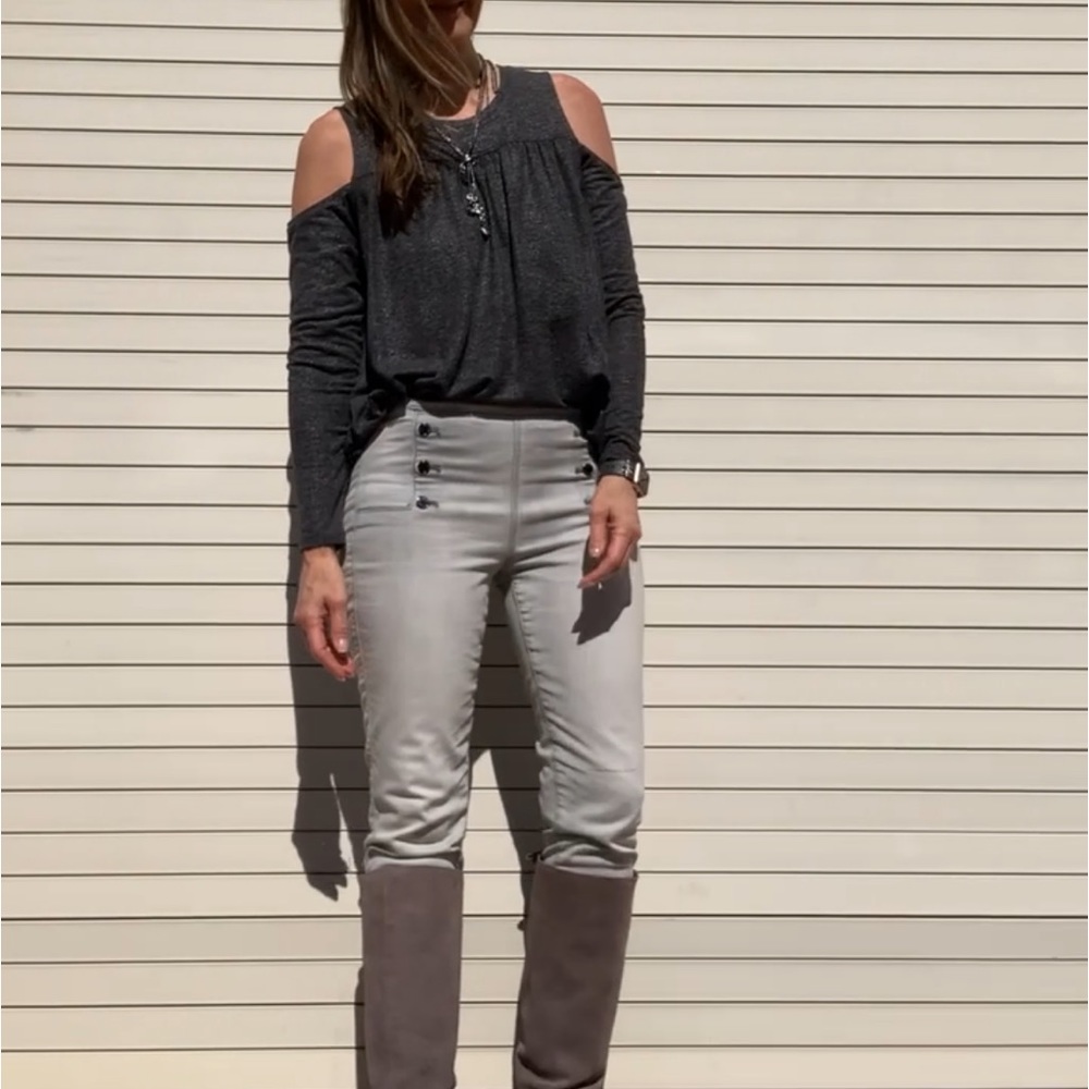 WHBM High-Rise Sailor Button Skinny Jeans Size 4 - Picture 11 of 11